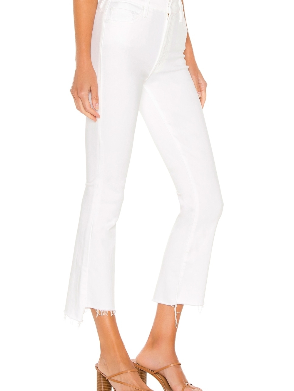 Mother - White High-Rise Cropped Flare Jeans - Women